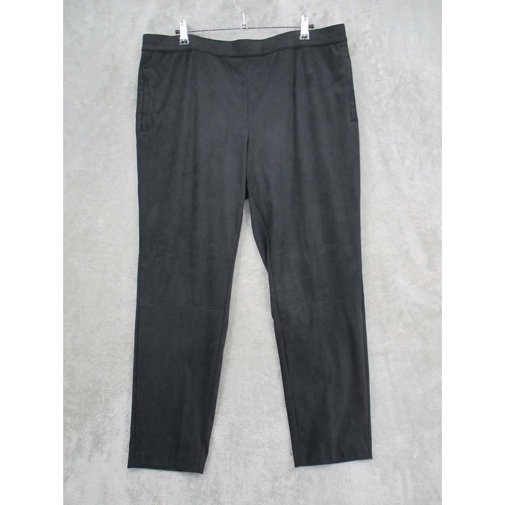 J Jill Pants Womens Large Wearever‎ Vegan Suede Pull On Stretch Straight Leg